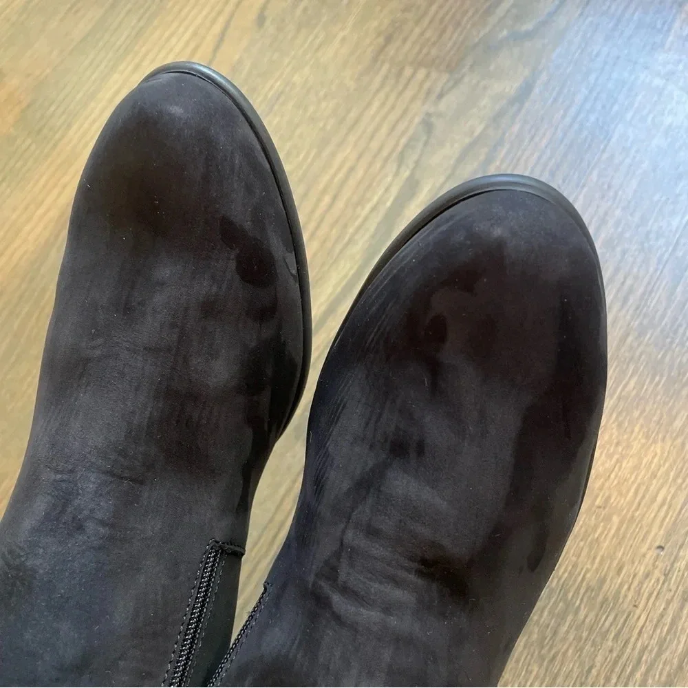 Arche Black Suede Heeled Booties Made in France size 40 or US 9